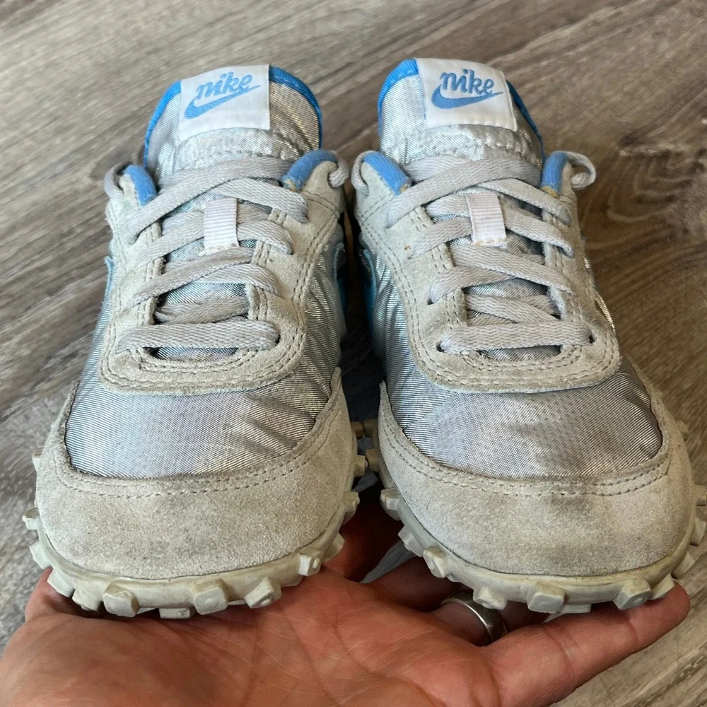 Nike Waffle Racer Silver Light Blue Y2K Retro Sneakers 303918-141 Womens 5.5
